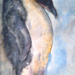 Tučňák | skica, olej